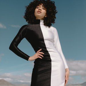 Black & White Colorblock Column